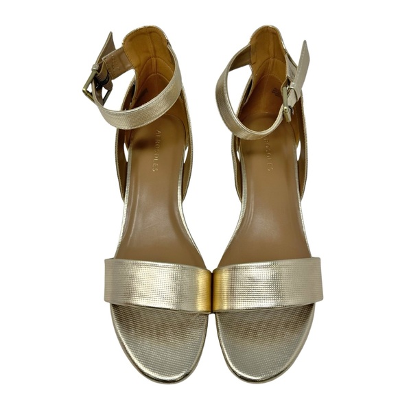 Aerosoles New Willowbrook Wedges Sandals Gold Metallic Holiday Party Size 12 - Picture 5 of 9